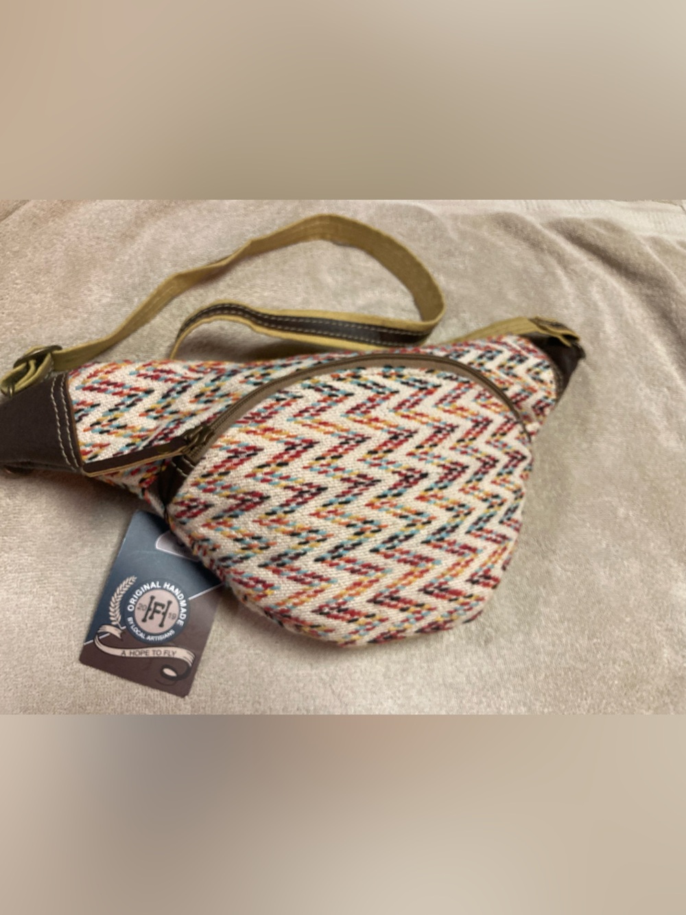 Handmade Multicolor Woven Waist Bag by Hopofly
